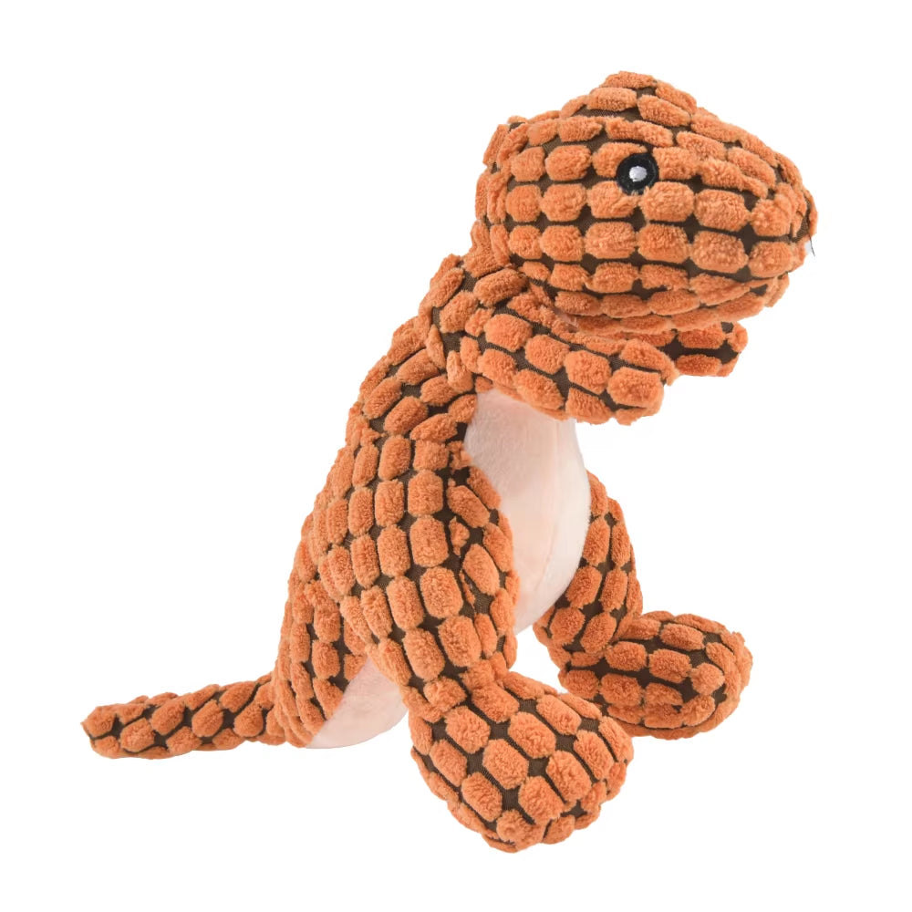 Interactive Plush Dinosaur Squeaky Chew Toy for Small Dogs - Fun Molar Toy for Playtime