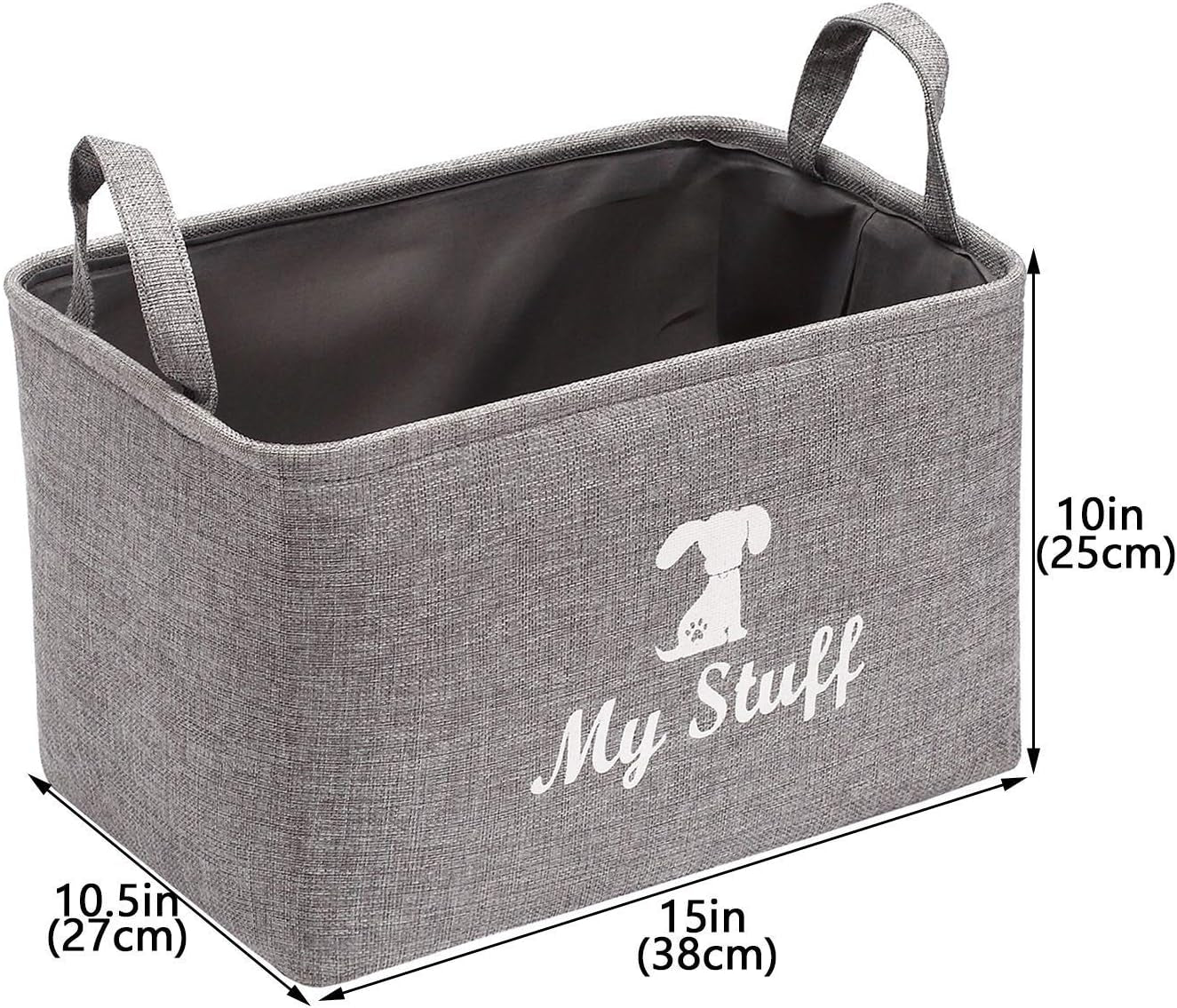 Chic Gray Canvas Dog Toy Storage Basket - The Perfect Organizer for Toys, Blankets, and More!