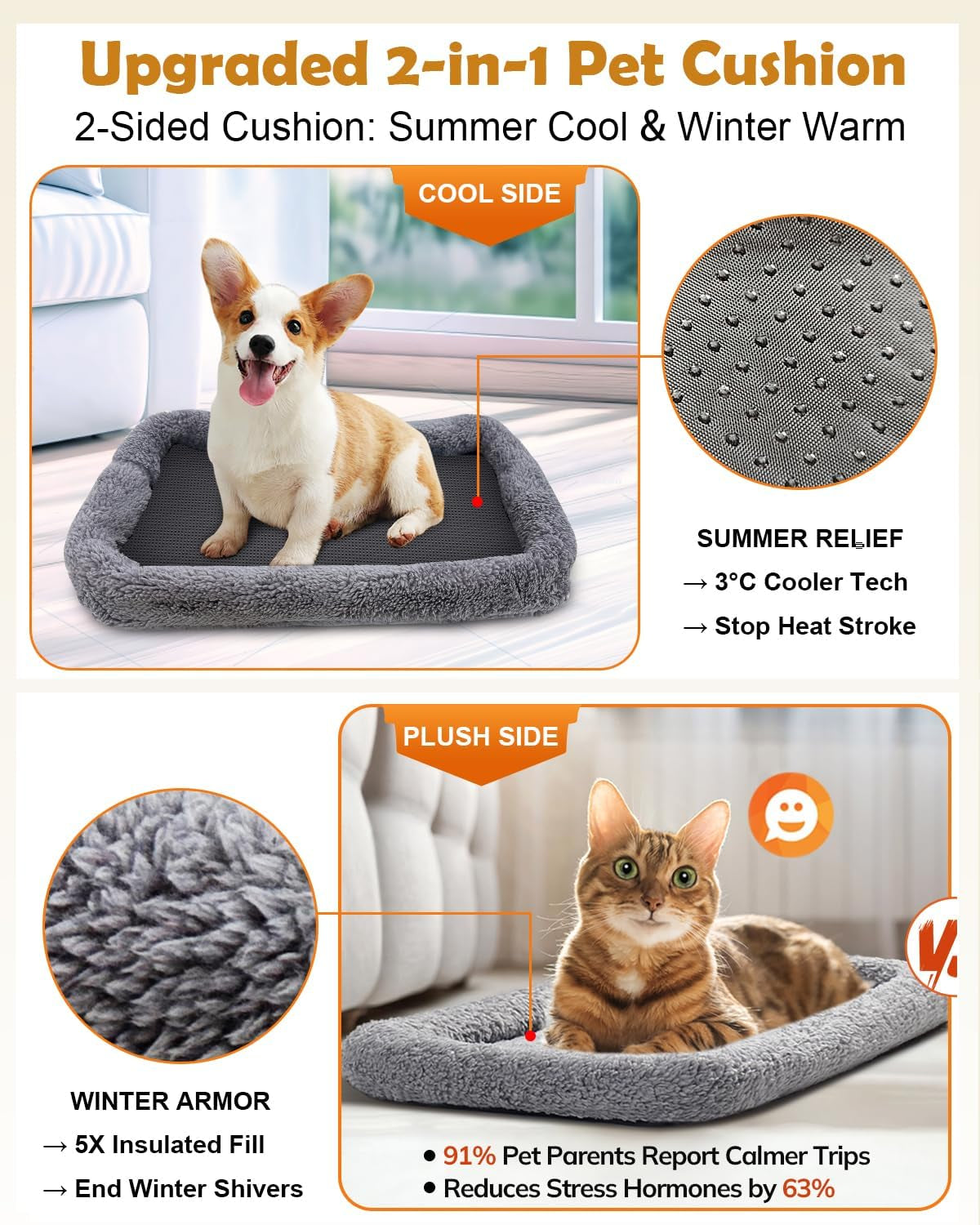 Soft Cat Carrier for Medium to Large Cats - Comfortable & Secure with Dual-Sided Cushion, Buckle & Foldable Bowl - Ideal for Small Dogs (Dark Gray)