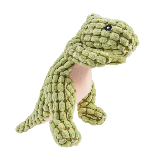 Interactive Plush Dinosaur Squeaky Chew Toy for Small Dogs - Fun Molar Toy for Playtime