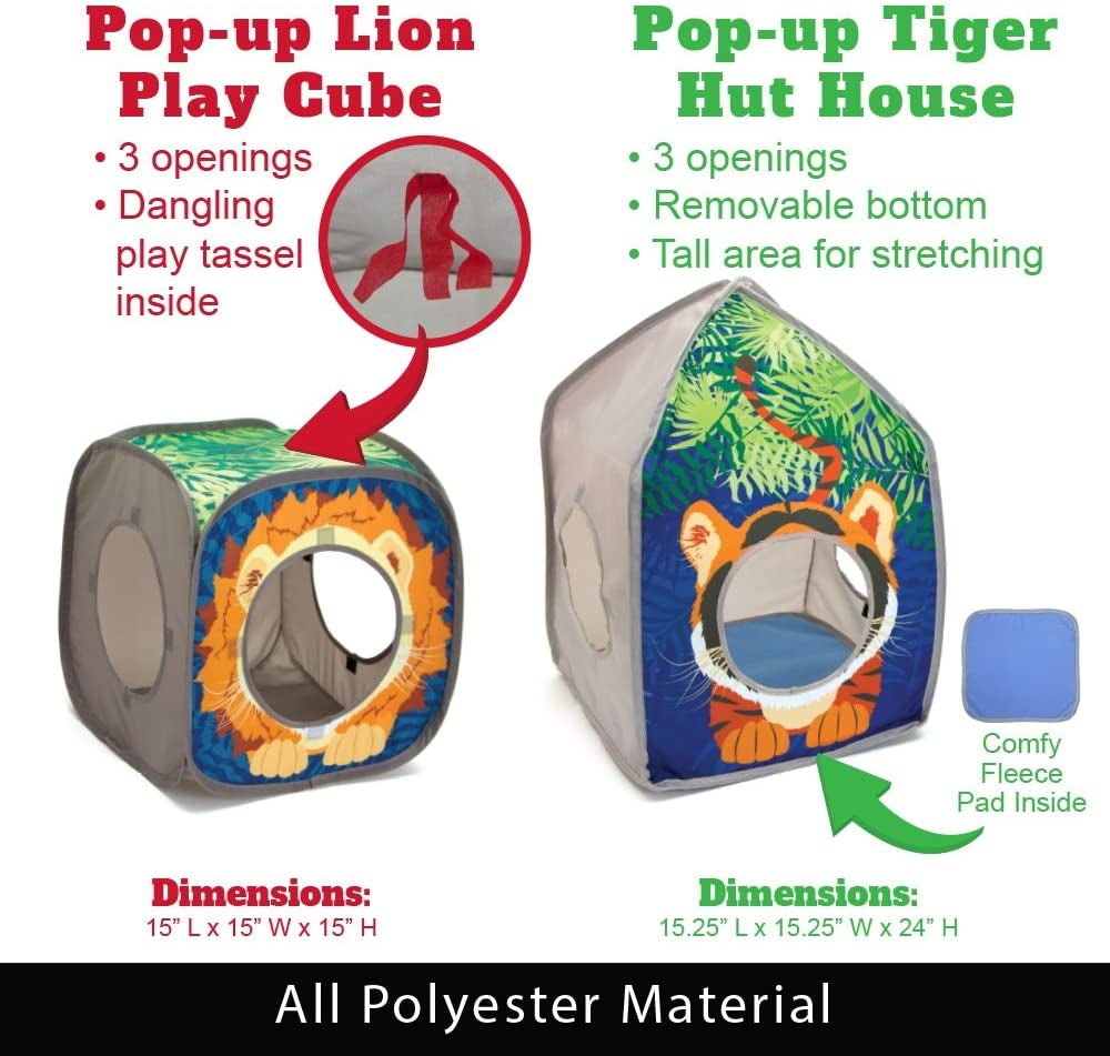 Safari Jungle Collapsible Cat Toy Combo - Ultimate Fun for Your Feline!