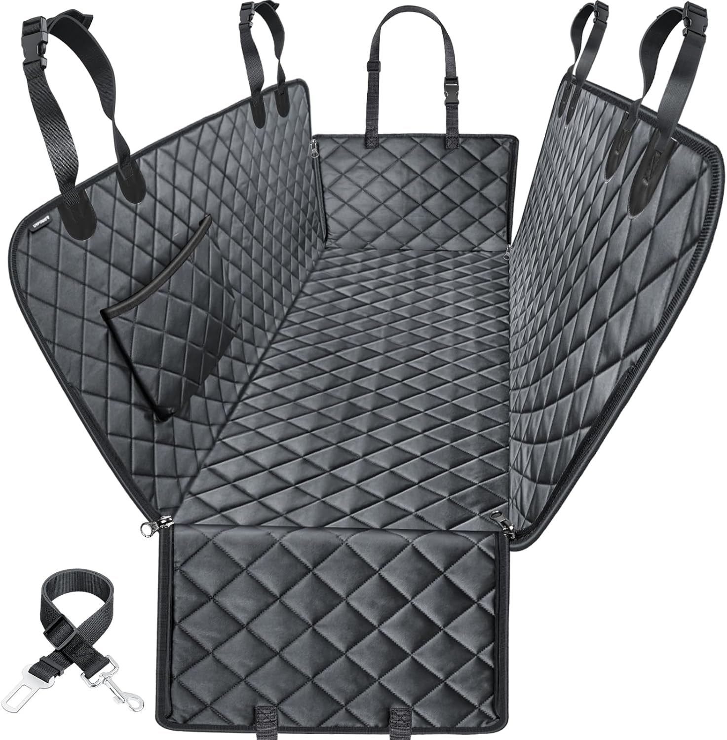 100% Waterproof Dog Car Seat Cover - Heavy Duty Scratch Proof Hammock for Cars, Trucks & SUVs - Durable Non-Slip Protection for Pets