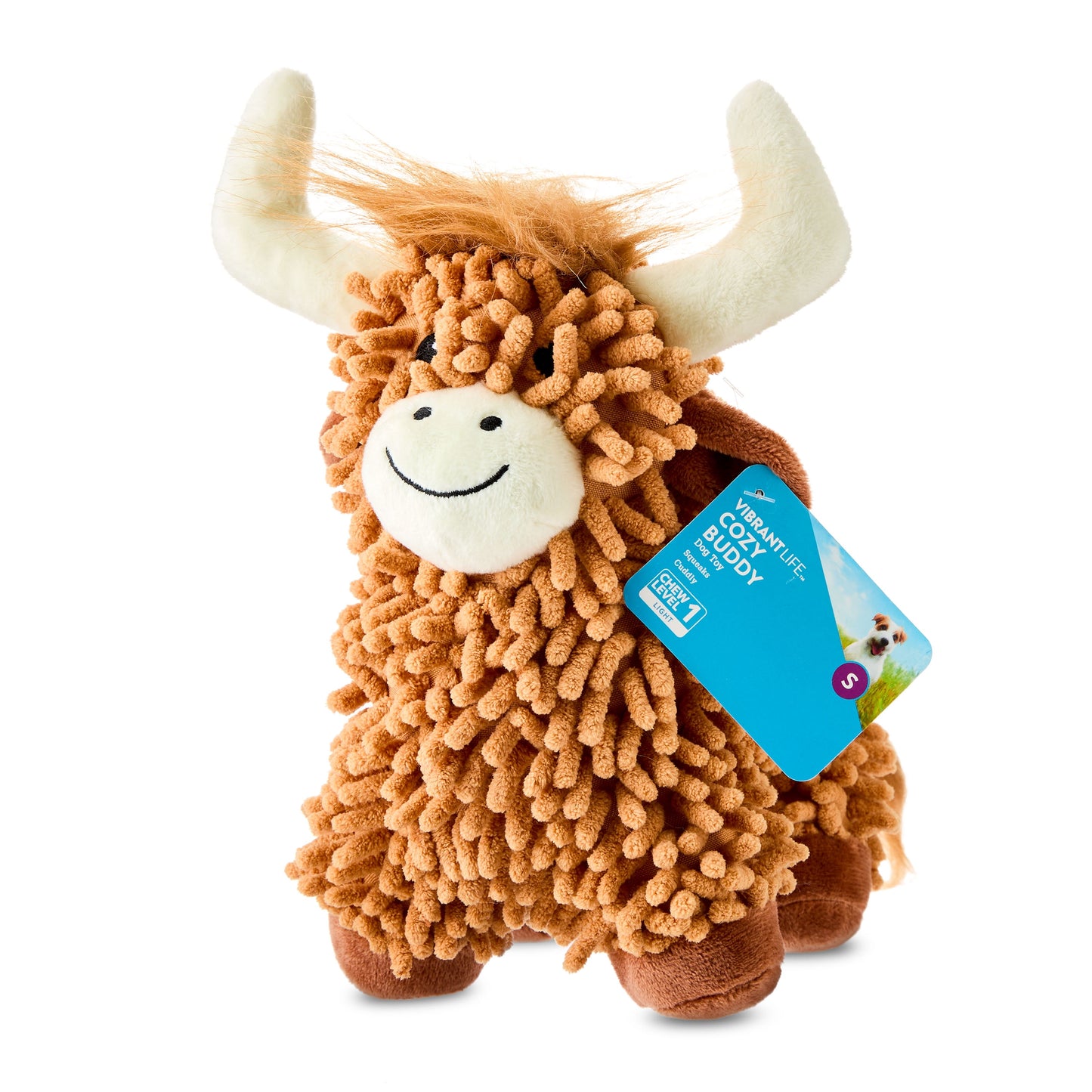 Floppy Highland Cow Plush Dog Toy - Adorable Brown Cuddle Buddy for Your Furry Friend!