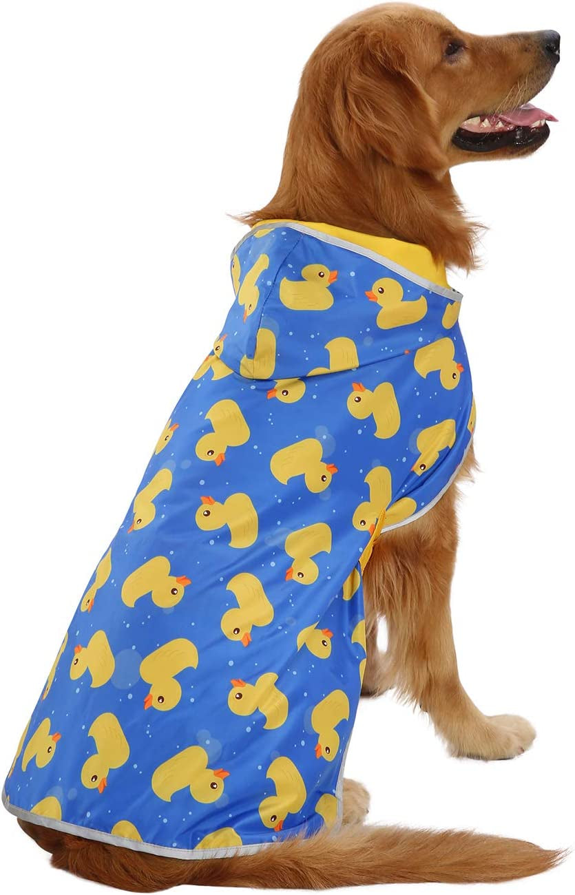 Brighten Up Rainy Days with Our Reversible Hooded Dog Raincoat - Stylish Yellow Poncho for All Breeds