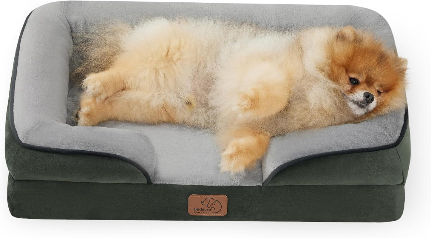 Orthopedic Dog Beds Large Sized Dog - Washable Large Dog Cat Bed Waterproof, Comfort Dogs Couch Sofa with Washable Removable Cover, Pet Bed with Nonskid Bottom, Grey, 35"