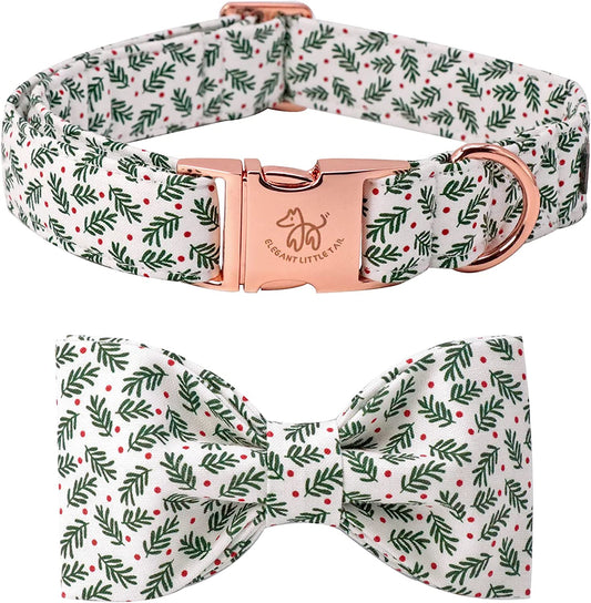 Chic Holiday Bowtie Dog Collar - Adjustable, Comfortable Pet Accessory for Small to Large Dogs