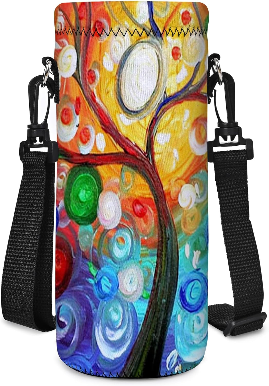 Insulated Water Bottle Sling Bag - Stylish Neoprene Crossbody Carrier for 500ml/17oz Bottles with Adjustable Shoulder Strap for Men & Women