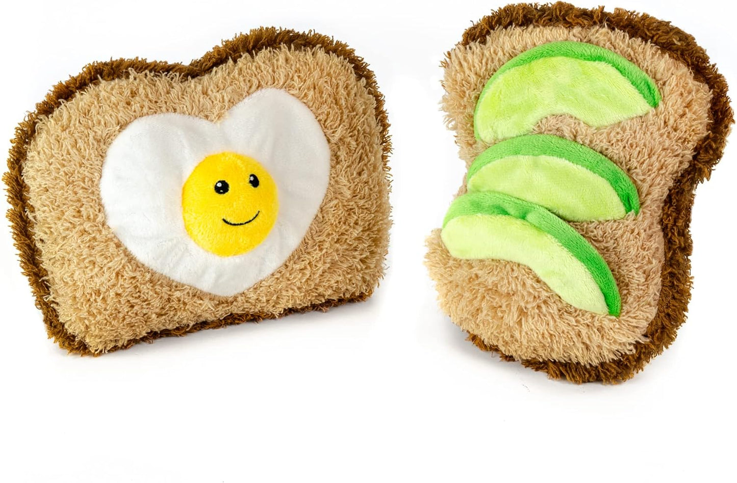 Adorable 7-Inch Plush Avocado Toast Pet Toy with Squeaker and Crinkle - Perfect Gift for Your Furry Friend!