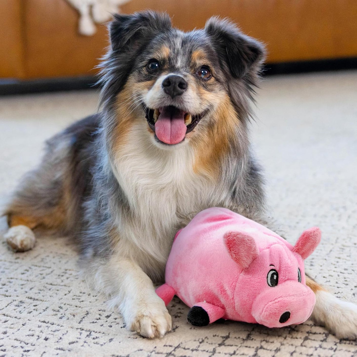 Exciting Fattiez Squeaky Pig Plush Toy - Perfect Playmate for Small Dogs!