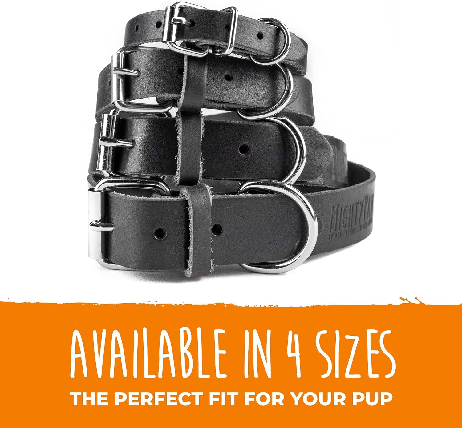 Genuine Distressed Leather Dog Collar - Stylish & Comfortable - Durable Metal Buckle - Perfect for All Breeds (Medium - Black)