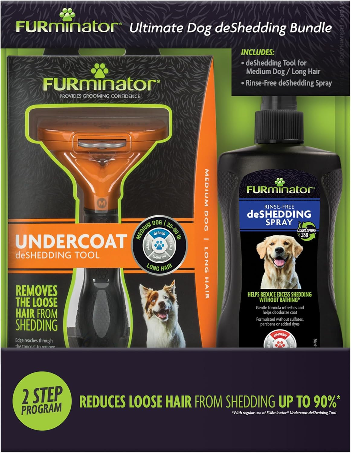 Undercoat Deshedding Tool for Dogs, Deshedding Brush for Dogs, Removes Loose Hair and Combats Dog Shedding
