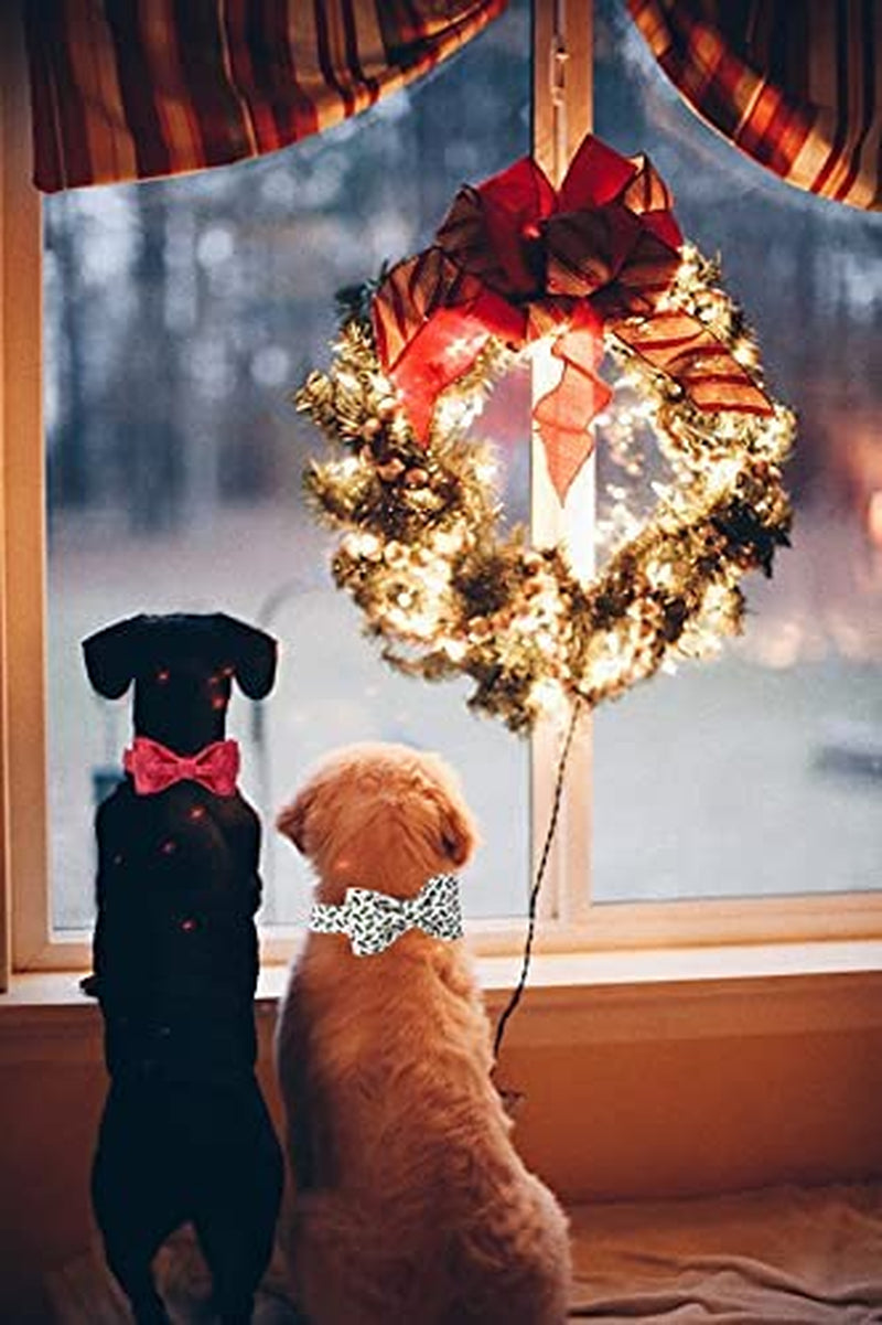 Chic Holiday Bowtie Dog Collar - Adjustable, Comfortable Pet Accessory for Small to Large Dogs