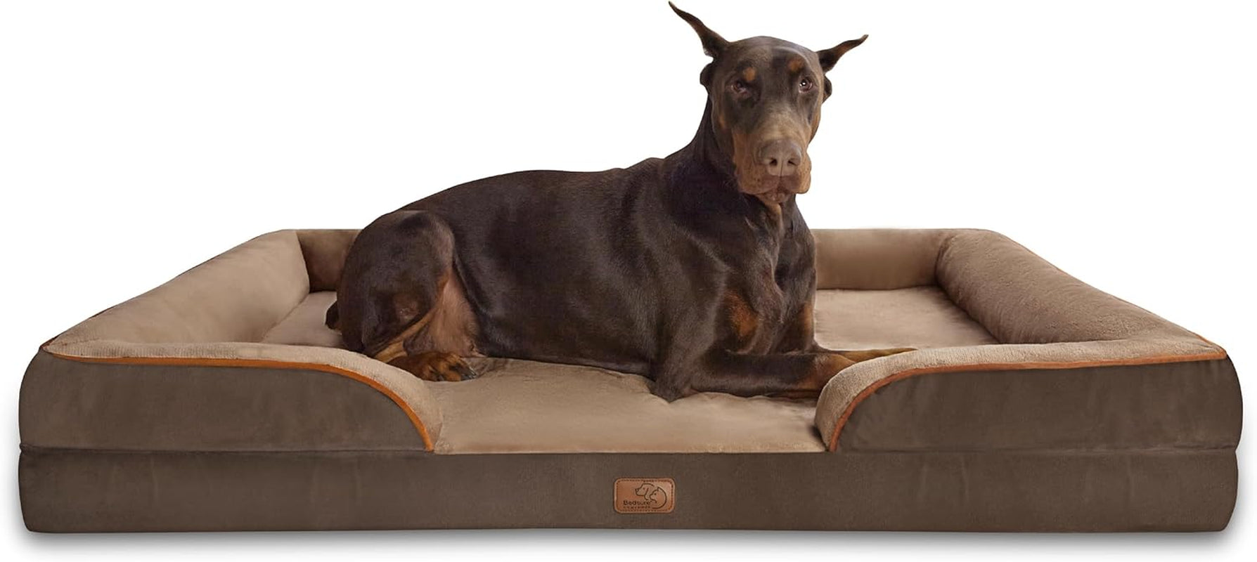 Orthopedic Dog Beds Large Sized Dog - Washable Large Dog Cat Bed Waterproof, Comfort Dogs Couch Sofa with Washable Removable Cover, Pet Bed with Nonskid Bottom, Grey, 35"