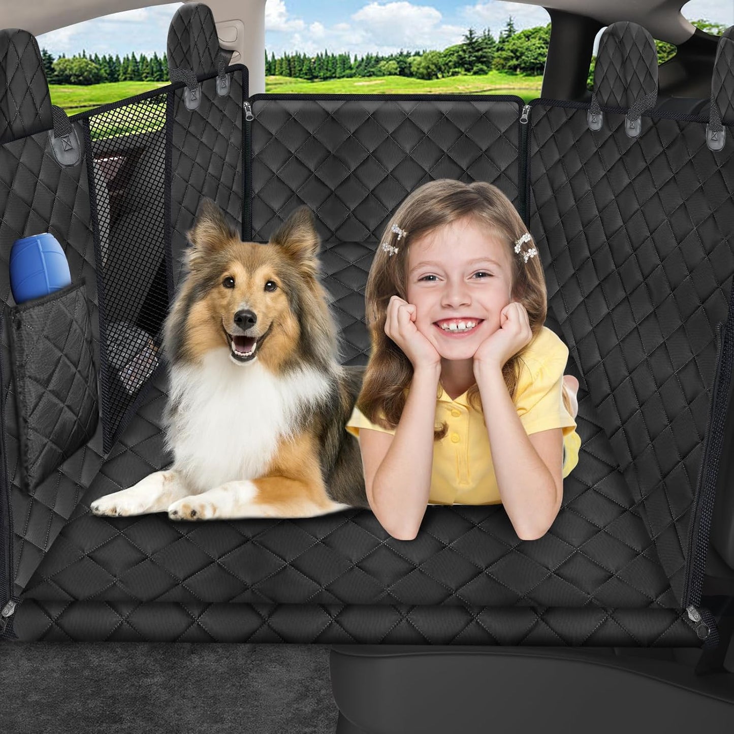 100% Waterproof Dog Car Seat Cover - Heavy Duty Scratch Proof Hammock for Cars, Trucks & SUVs - Durable Non-Slip Protection for Pets