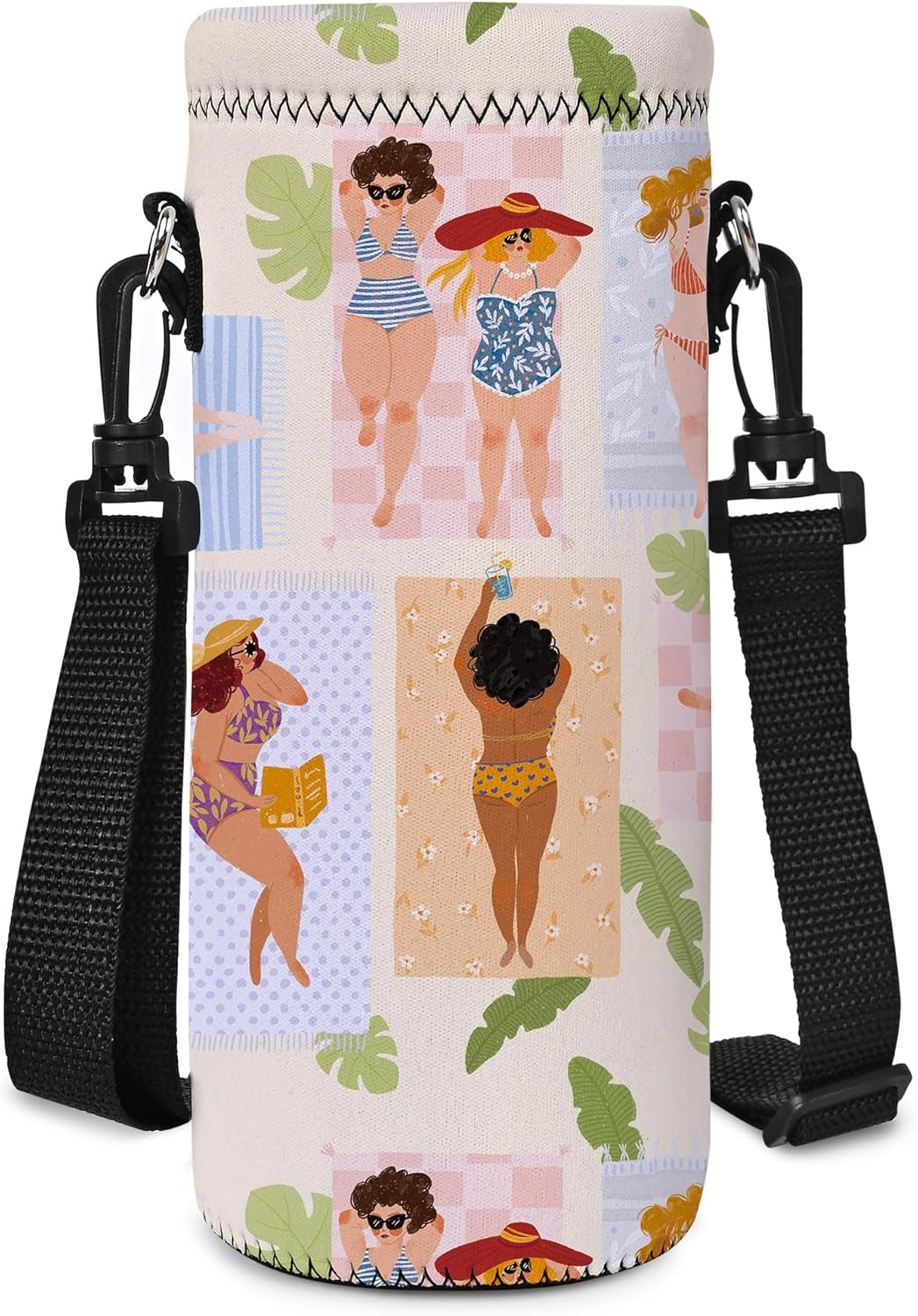 Insulated Water Bottle Sling Bag - Stylish Neoprene Crossbody Carrier for 500ml/17oz Bottles with Adjustable Shoulder Strap for Men & Women