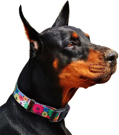 Elevate Your Dog's Style with the Chic Floral Adjustable Collar - Perfect for Medium Breeds!