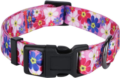 Elevate Your Dog's Style with the Chic Floral Adjustable Collar - Perfect for Medium Breeds!