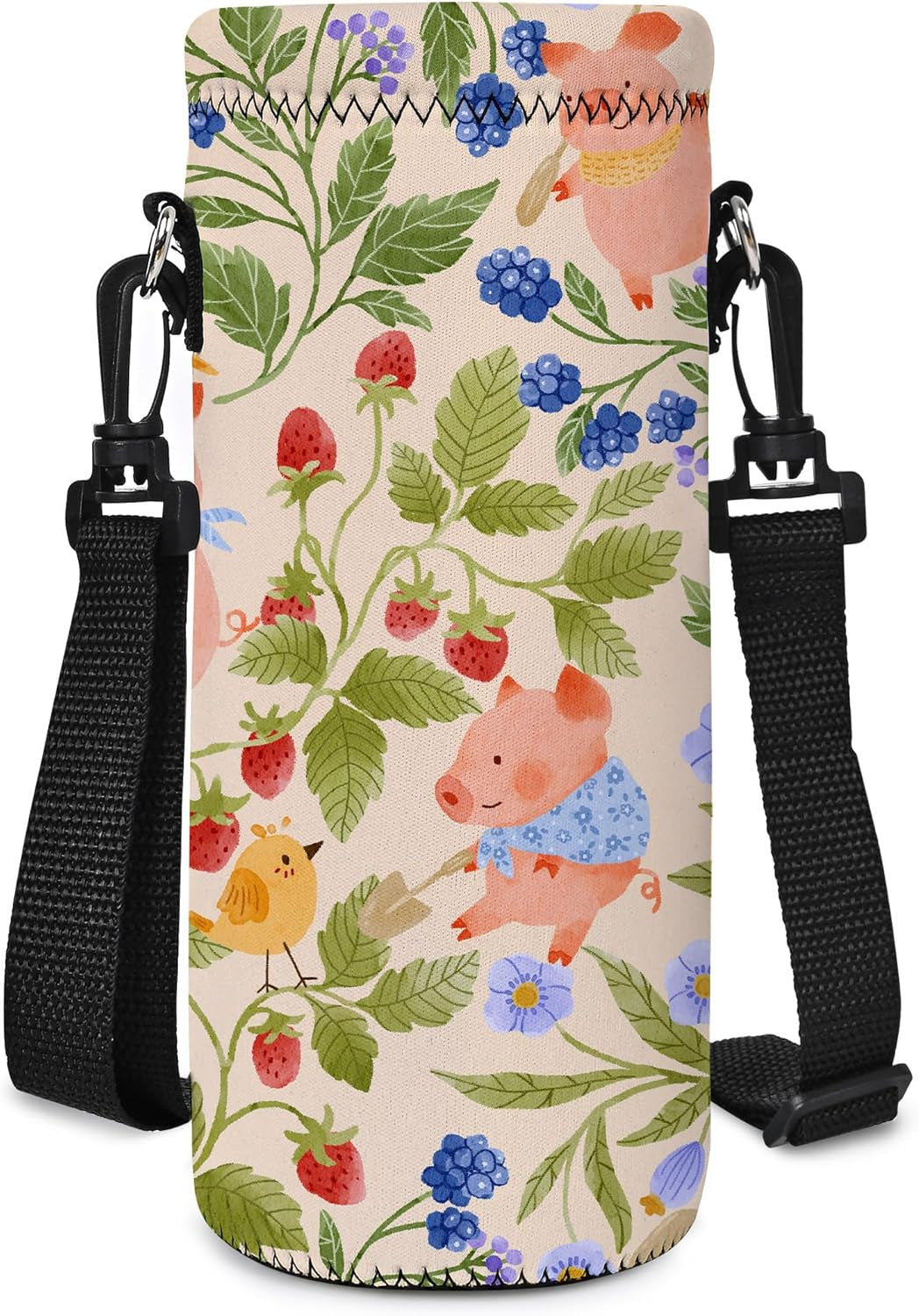 Insulated Water Bottle Sling Bag - Stylish Neoprene Crossbody Carrier for 500ml/17oz Bottles with Adjustable Shoulder Strap for Men & Women