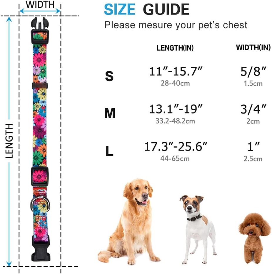 Elevate Your Dog's Style with the Chic Floral Adjustable Collar - Perfect for Medium Breeds!