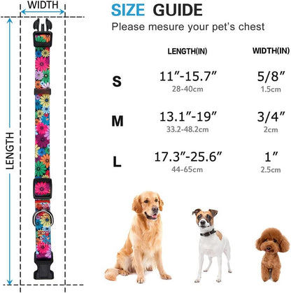 Elevate Your Dog's Style with the Chic Floral Adjustable Collar - Perfect for Medium Breeds!