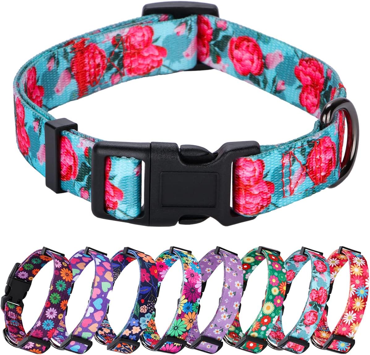 Elevate Your Dog's Style with the Chic Floral Adjustable Collar - Perfect for Medium Breeds!