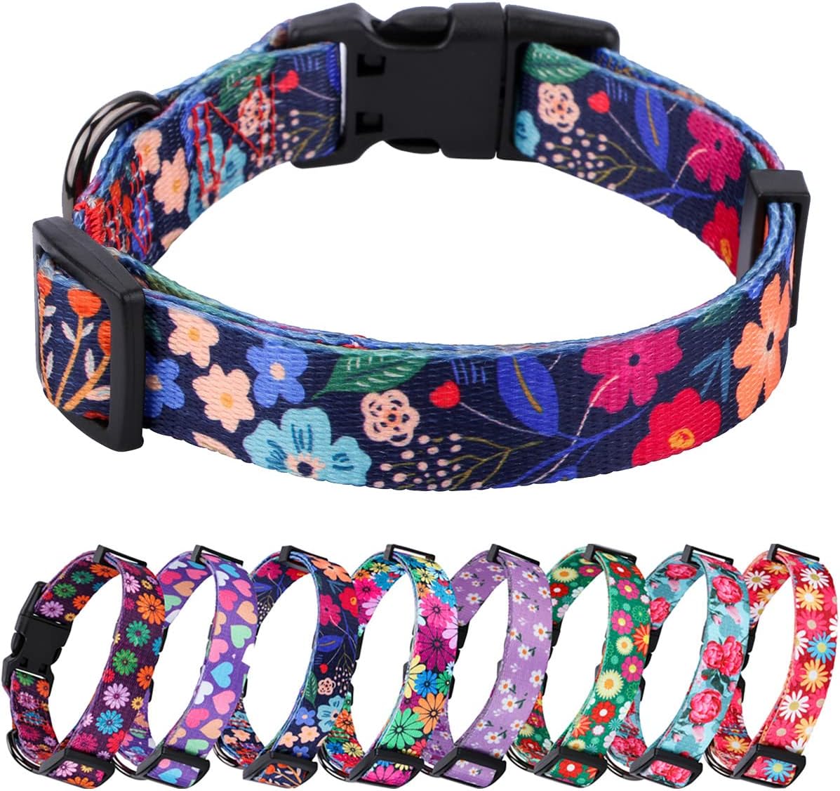 Elevate Your Dog's Style with the Chic Floral Adjustable Collar - Perfect for Medium Breeds!