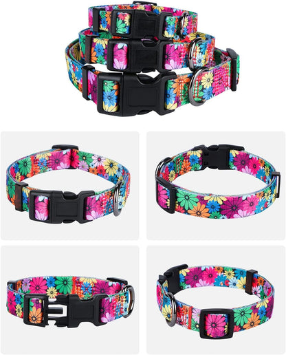 Elevate Your Dog's Style with the Chic Floral Adjustable Collar - Perfect for Medium Breeds!