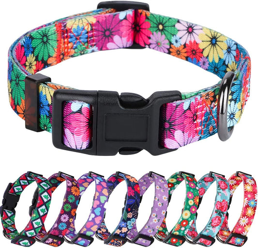 Elevate Your Dog's Style with the Chic Floral Adjustable Collar - Perfect for Medium Breeds!