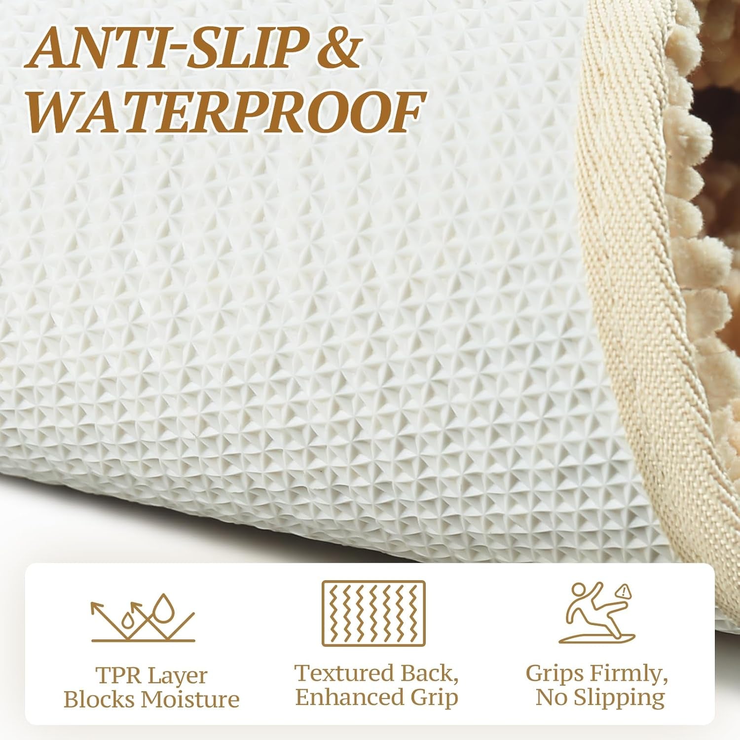 Absorpmax Dog Door Mat - Waterproof & Washable Muddy Paw Rug for Indoor Entryway, 31" x 20", Beige