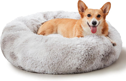 Ultimate Cozy Calming Donut Bed for Dogs & Cats - Luxurious Fluffy Faux Fur for Unmatched Comfort
