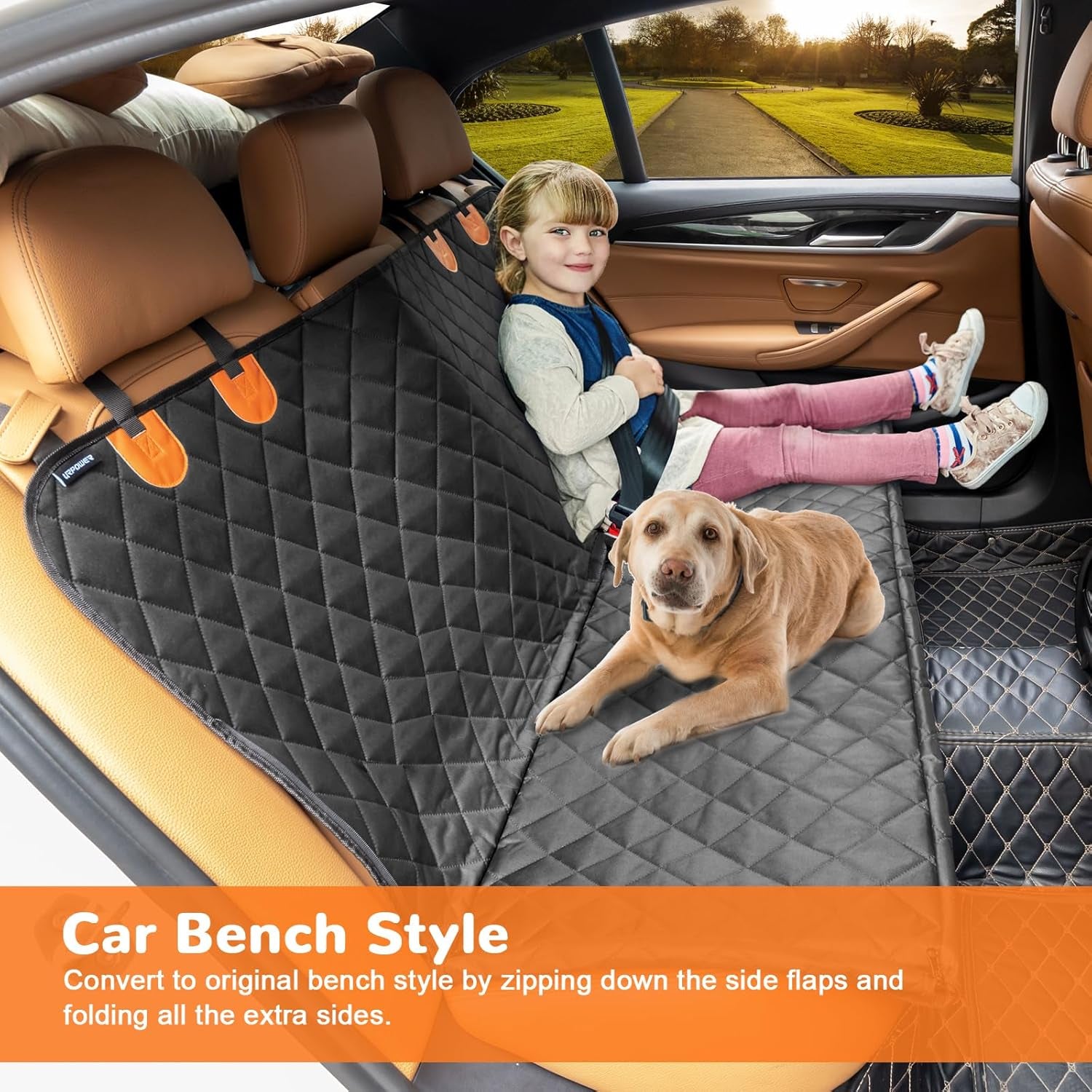 100% Waterproof Dog Car Seat Cover - Heavy Duty Scratch Proof Hammock for Cars, Trucks & SUVs - Durable Non-Slip Protection for Pets