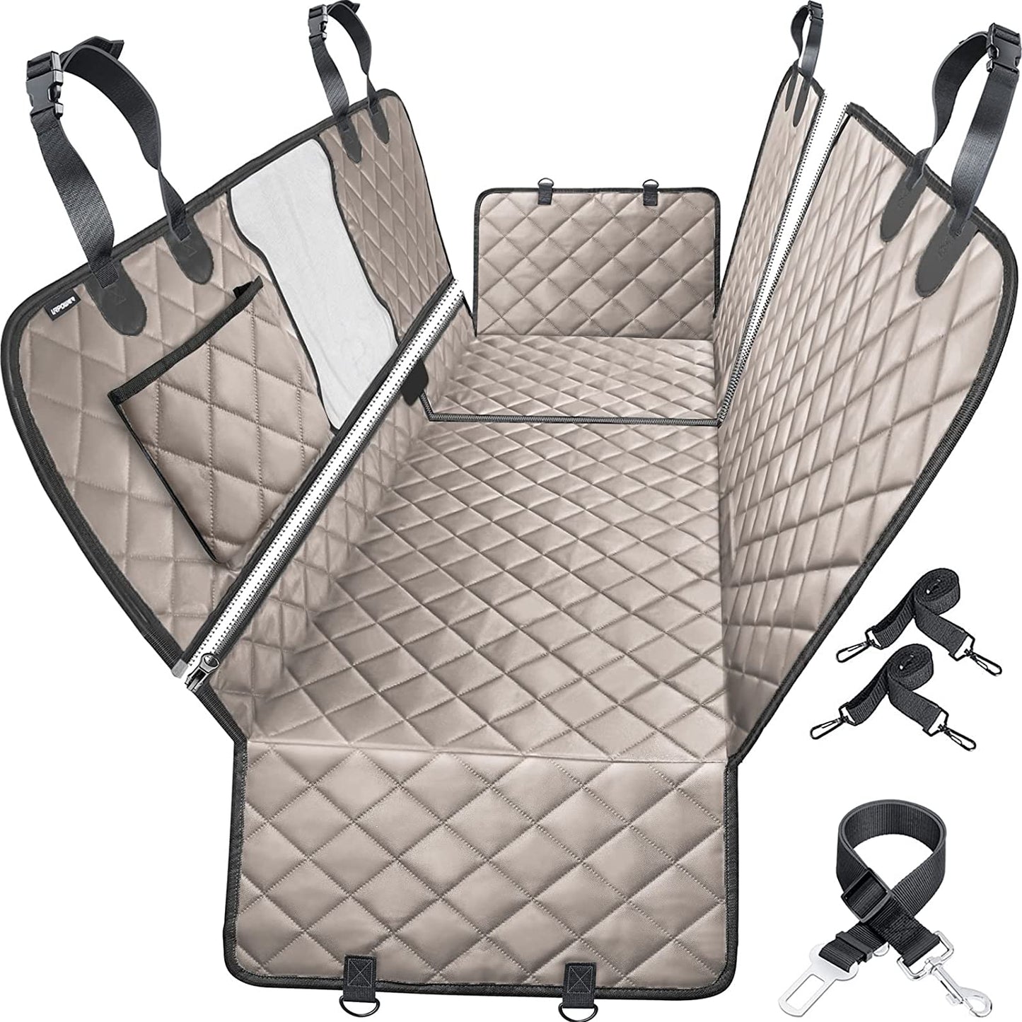 100% Waterproof Dog Car Seat Cover - Heavy Duty Scratch Proof Hammock for Cars, Trucks & SUVs - Durable Non-Slip Protection for Pets