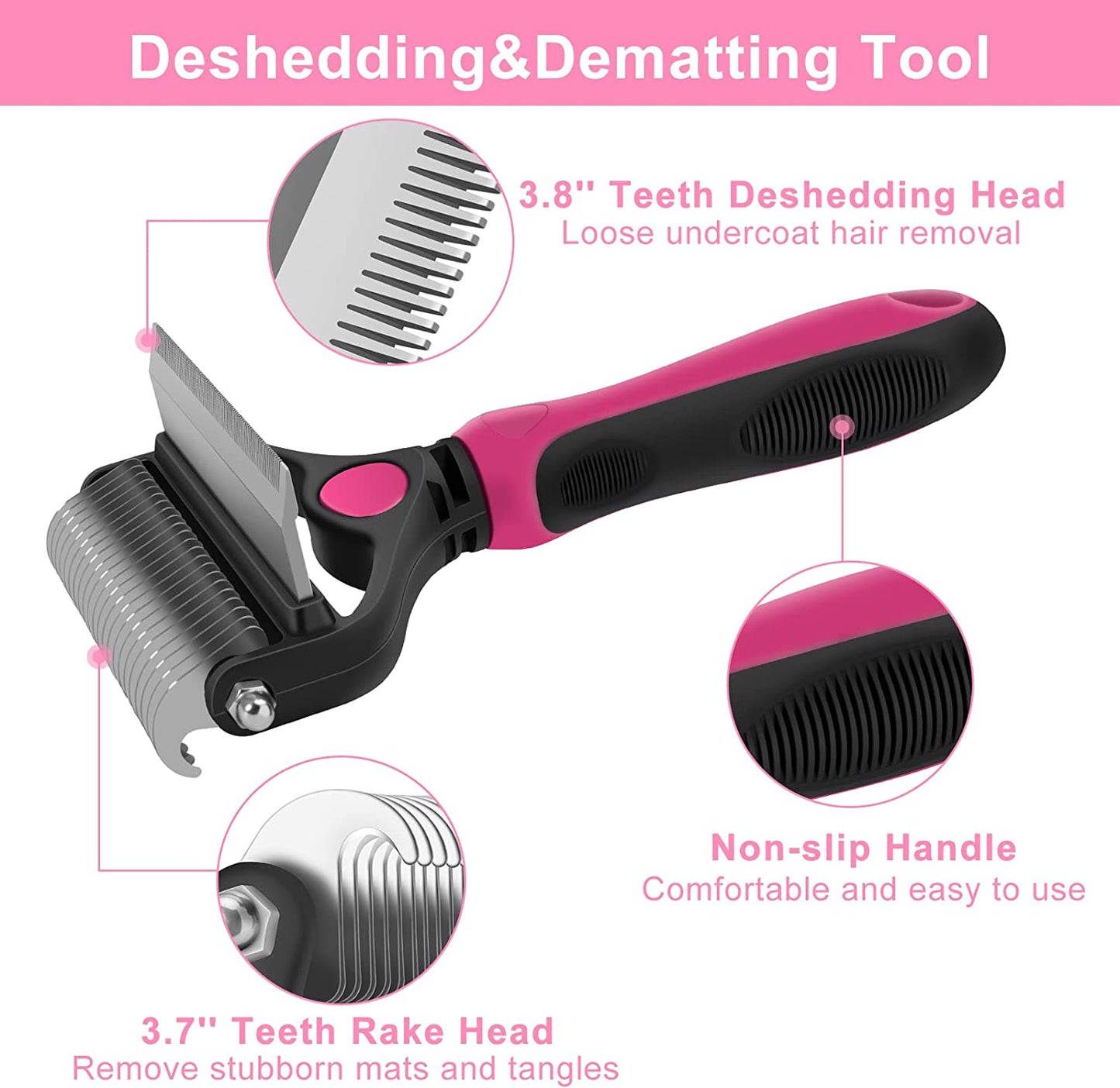 Transform Your Pet's Grooming Routine with the 2-in-1 Ultimate Dog and Cat Brush - The Perfect Deshedding Tool for Mats, Tangles, and Shedding!
