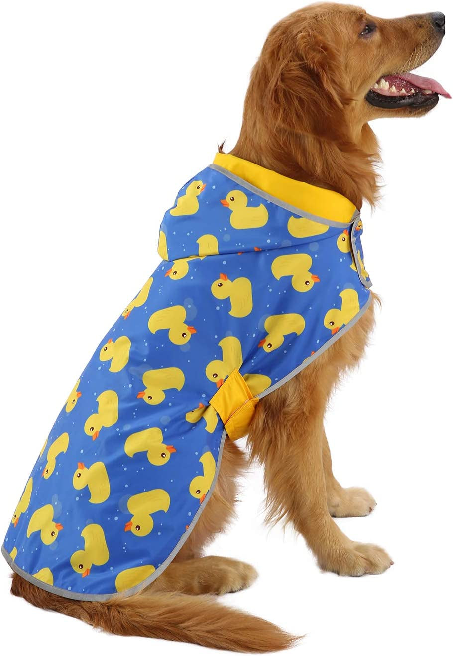 Brighten Up Rainy Days with Our Reversible Hooded Dog Raincoat - Stylish Yellow Poncho for All Breeds