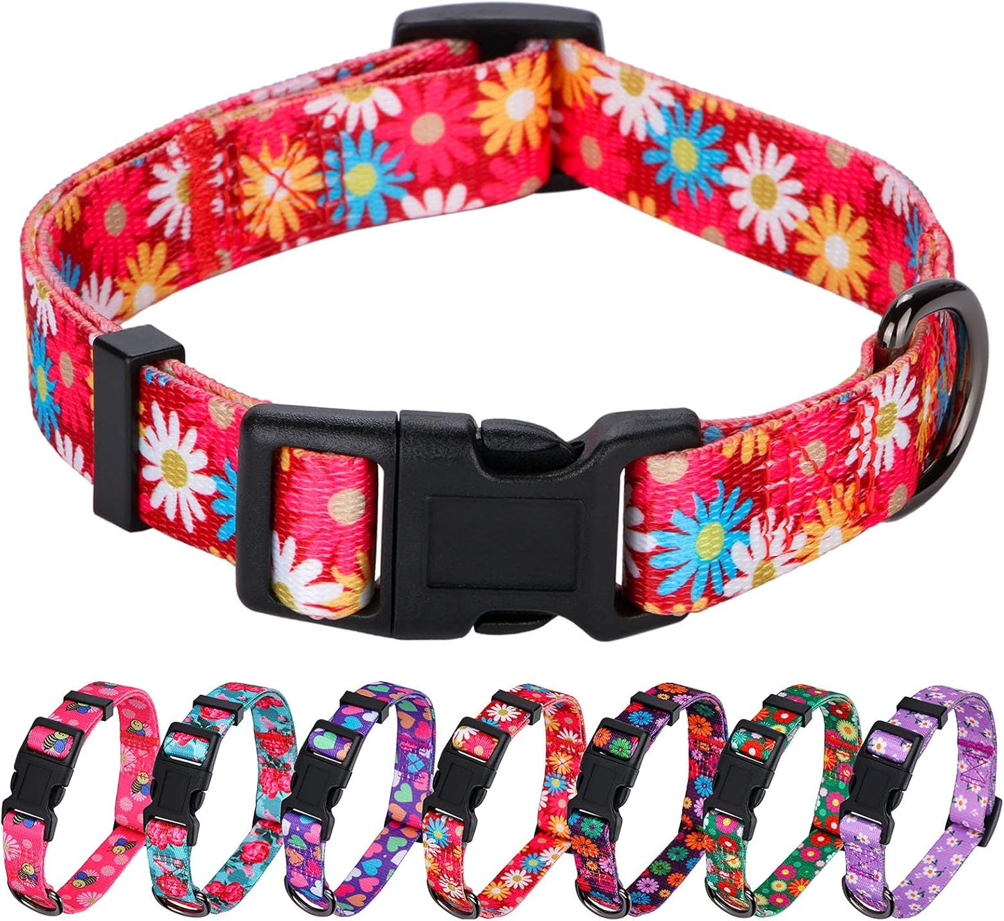 Elevate Your Dog's Style with the Chic Floral Adjustable Collar - Perfect for Medium Breeds!