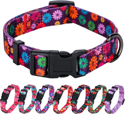 Elevate Your Dog's Style with the Chic Floral Adjustable Collar - Perfect for Medium Breeds!