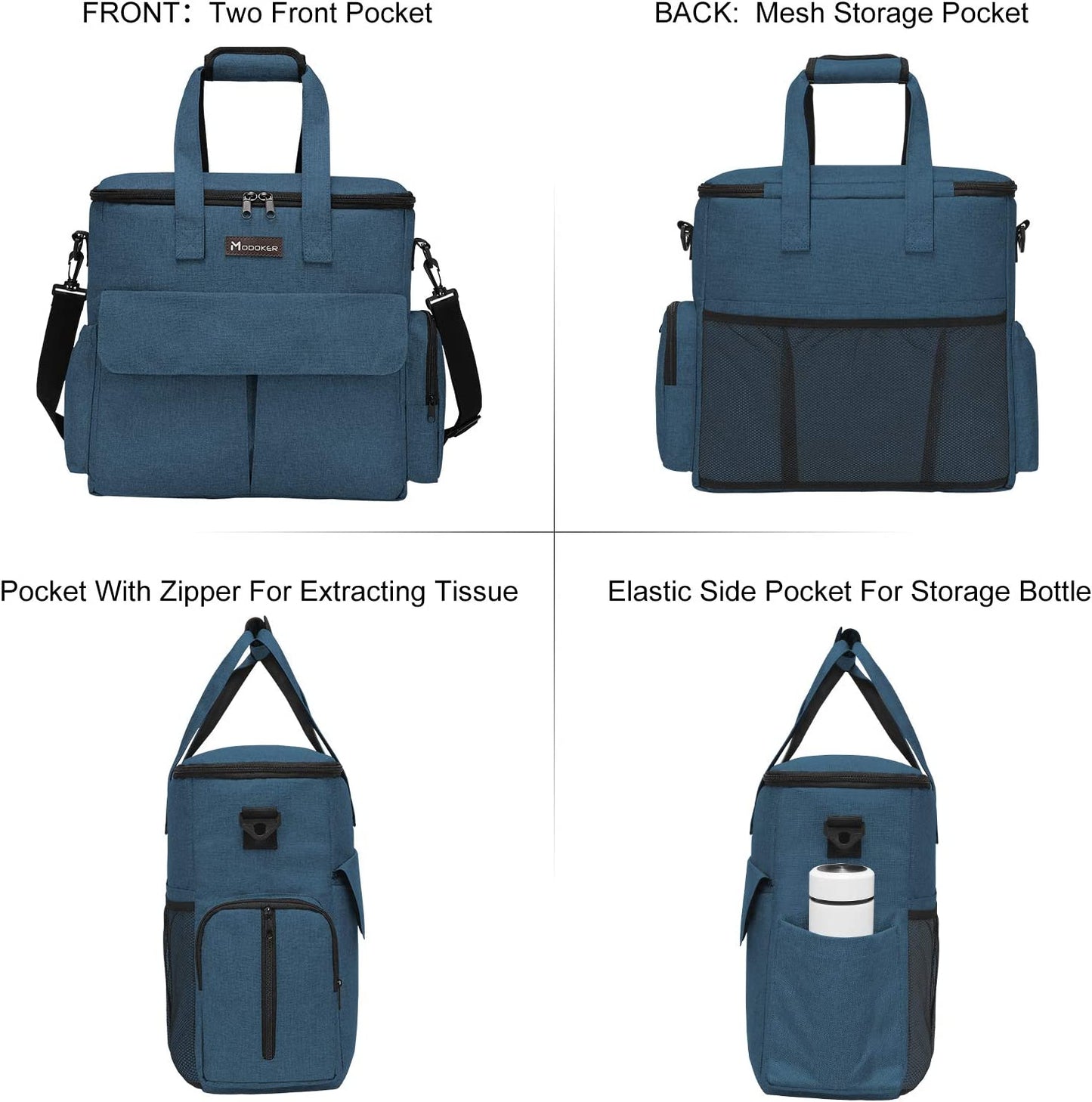 Ultimate Airline Approved Dog Travel Bag - Complete Weekend Pet Set with Multi-Function Pockets, Food Storage, Collapsible Bowls & Feeding Mat in Blue