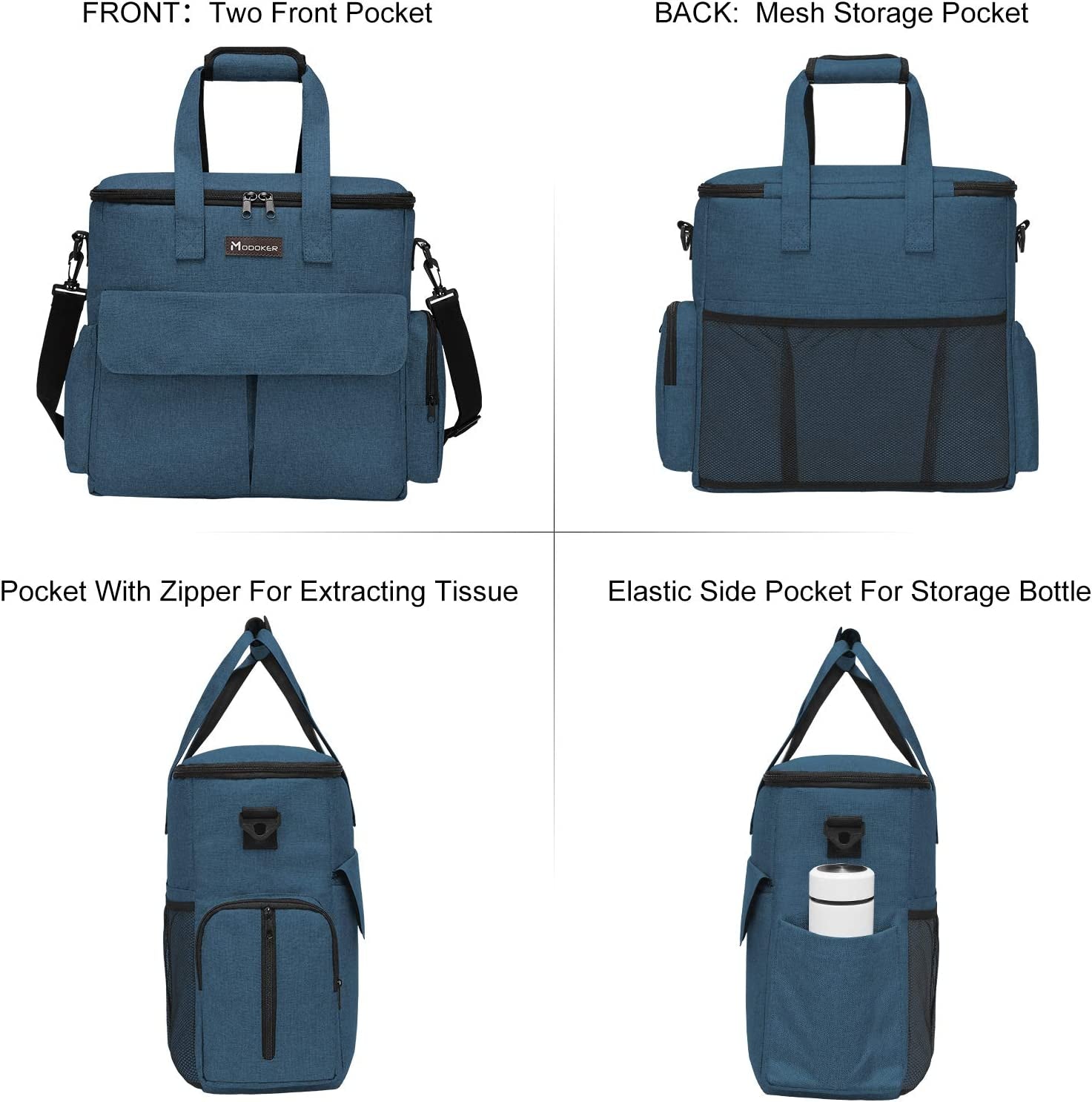 Ultimate Airline Approved Dog Travel Bag - Complete Weekend Pet Set with Multi-Function Pockets, Food Storage, Collapsible Bowls & Feeding Mat in Blue