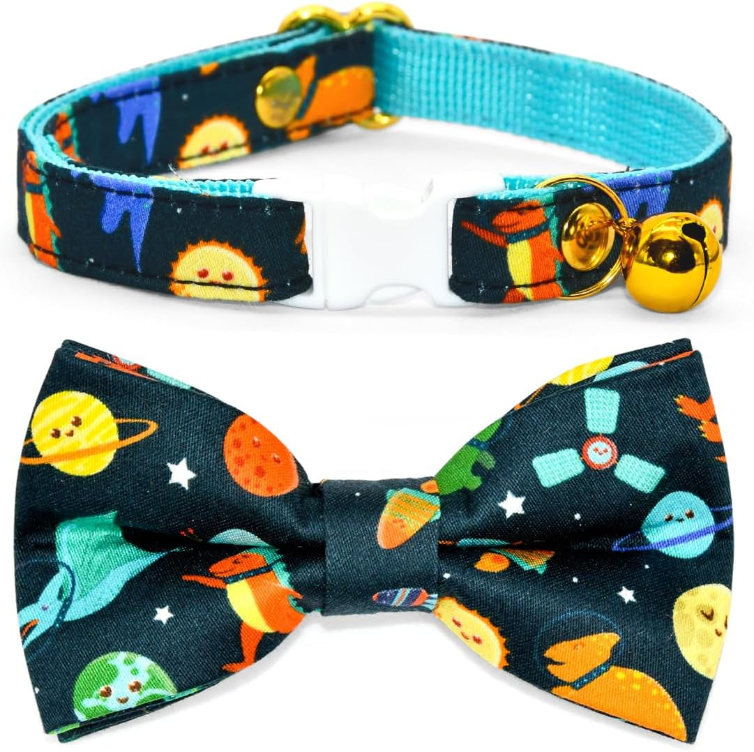Charming Sushi Cat Collar Bow Set - Breakaway Safety Collar & Bowtie for Kittens - Perfect for Weddings & Birthdays!