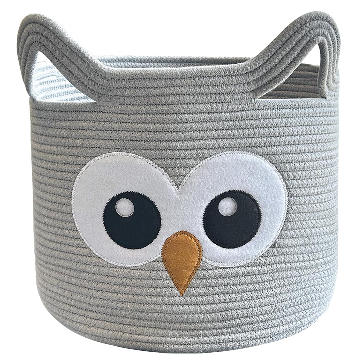 Charming Cat Design Large Woven Cotton Rope Storage Baskets - Perfect for Laundry, Toys, and Gifts!