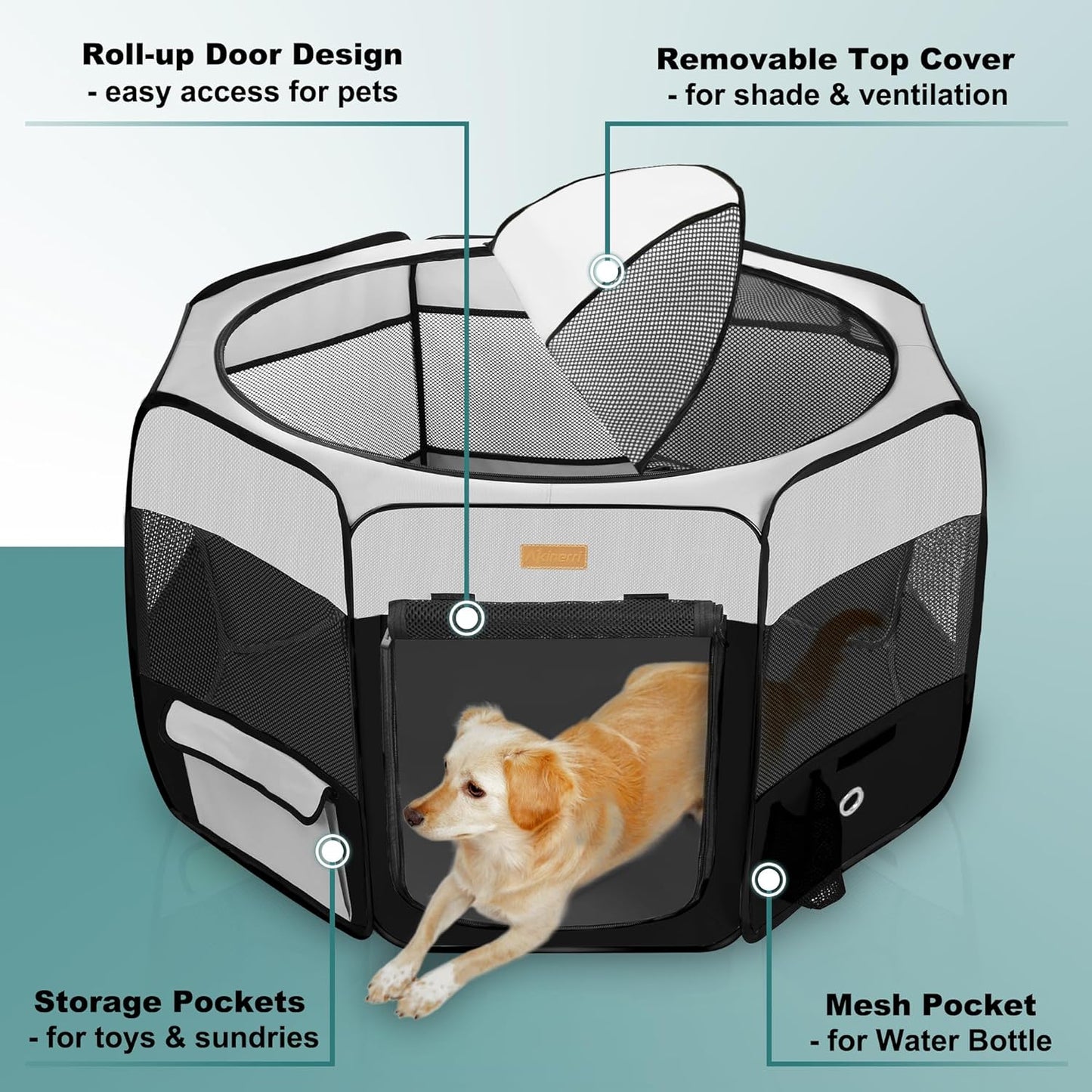 Portable Dog Playpen - Versatile Foldable Pet Tent for Cats, Puppies, Rabbits & Chickens - Ideal for Indoor/Outdoor Travel & Camping