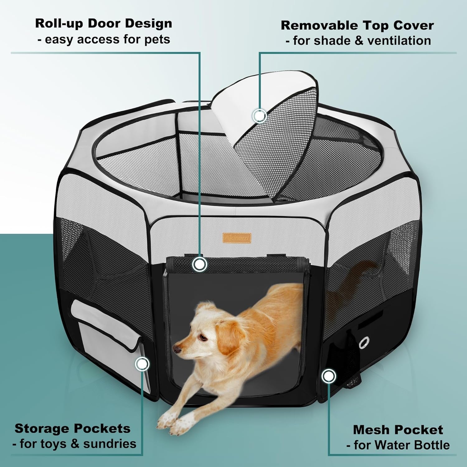 Portable Dog Playpen - Versatile Foldable Pet Tent for Cats, Puppies, Rabbits & Chickens - Ideal for Indoor/Outdoor Travel & Camping