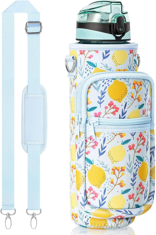 32 Oz Motivational Water Bottle with Sleeve - BPA Free, Leakproof, Insulated Neoprene Carrier - Perfect Xmas Gift for Active Men & Women!