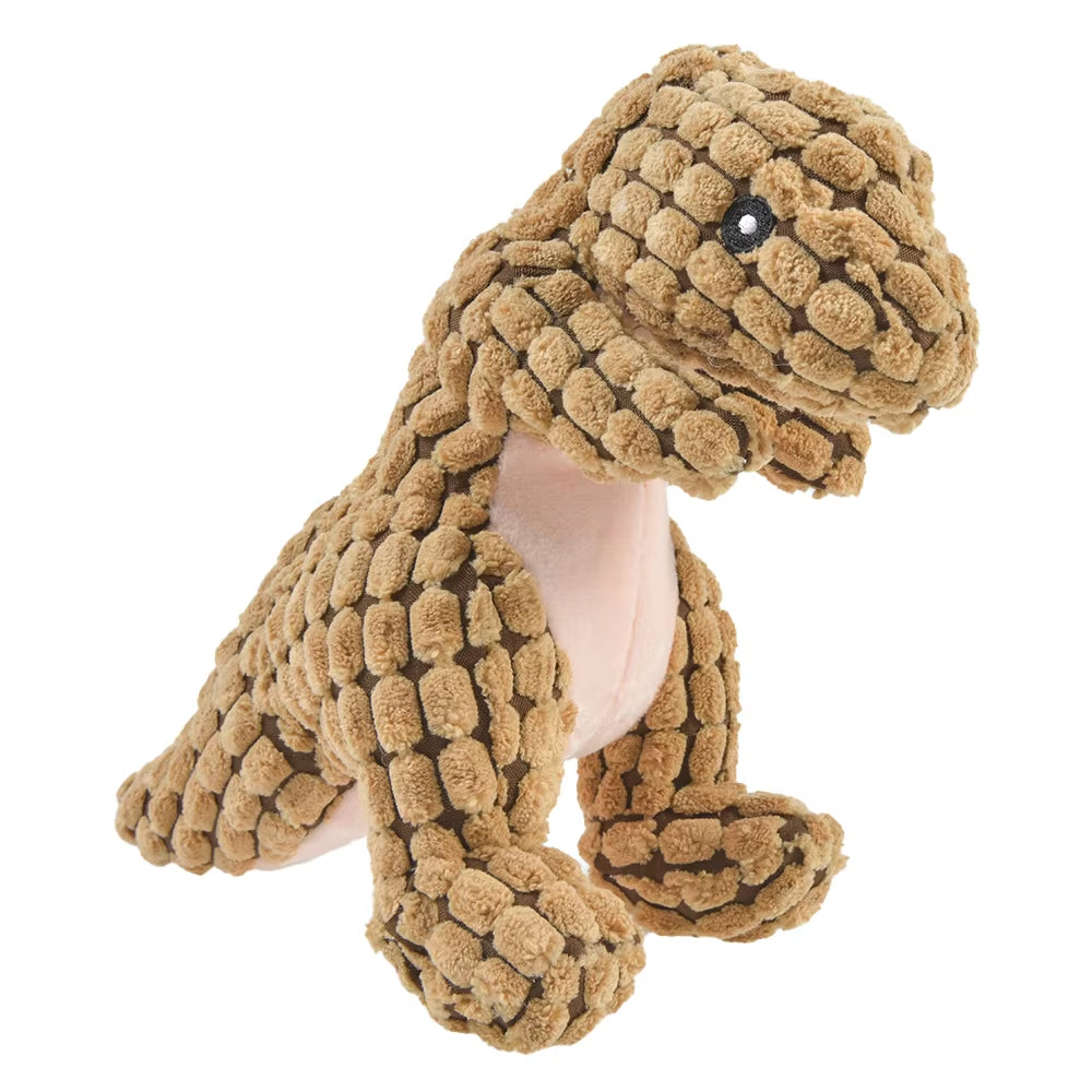 Interactive Plush Dinosaur Squeaky Chew Toy for Small Dogs - Fun Molar Toy for Playtime