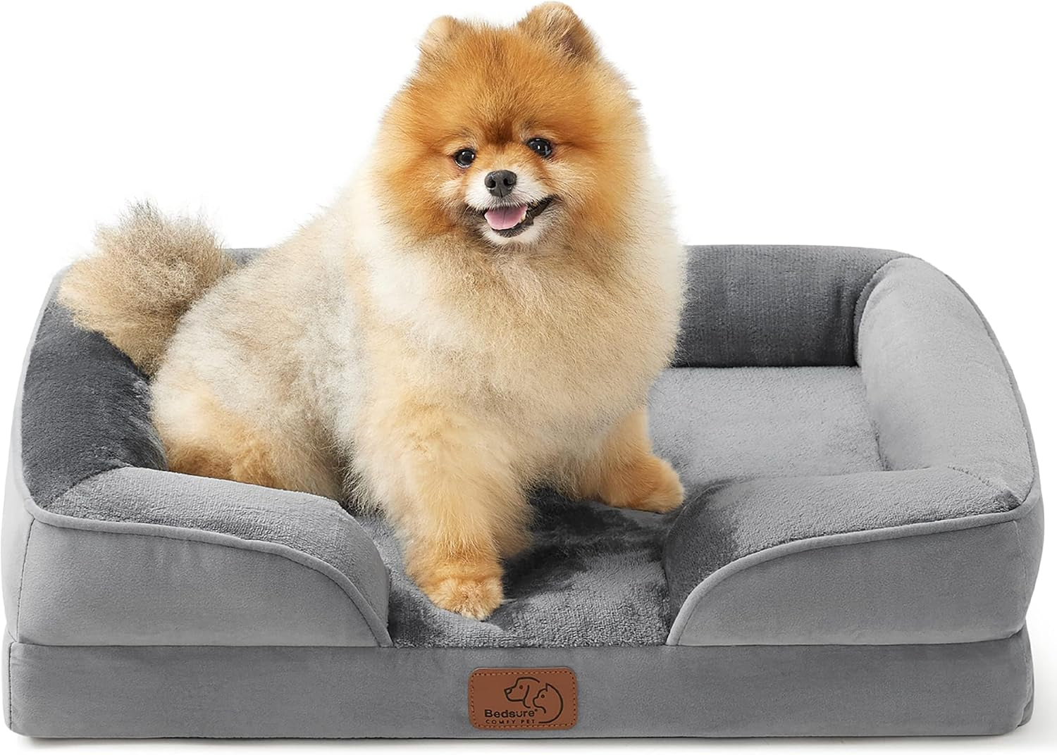 Orthopedic Dog Beds Large Sized Dog - Washable Large Dog Cat Bed Waterproof, Comfort Dogs Couch Sofa with Washable Removable Cover, Pet Bed with Nonskid Bottom, Grey, 35"