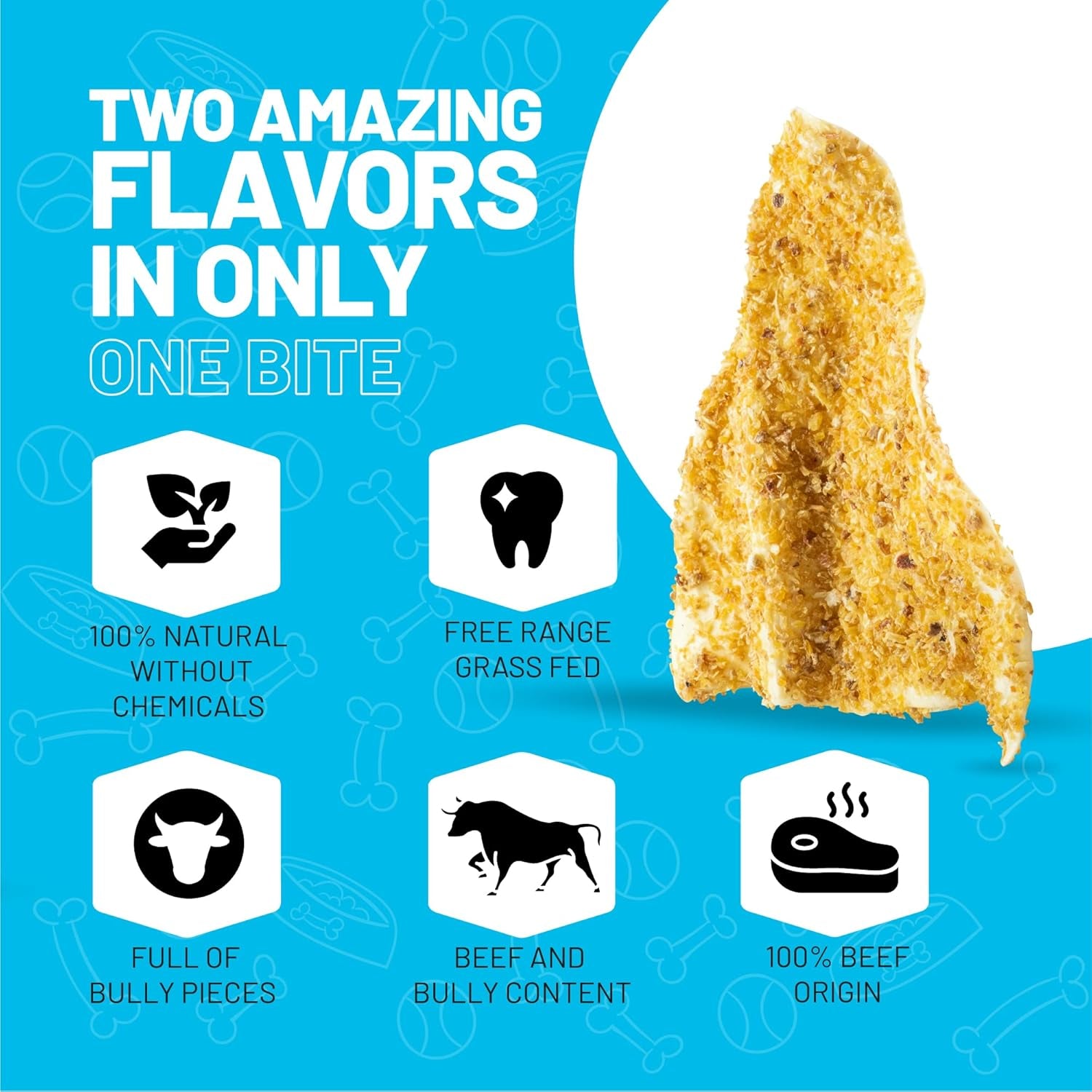 100% Natural Bully Dusted Cow Ears for Dogs - 20 Count Premium No Hide Chews for All Sizes - Free Range Grass-Fed Cattle