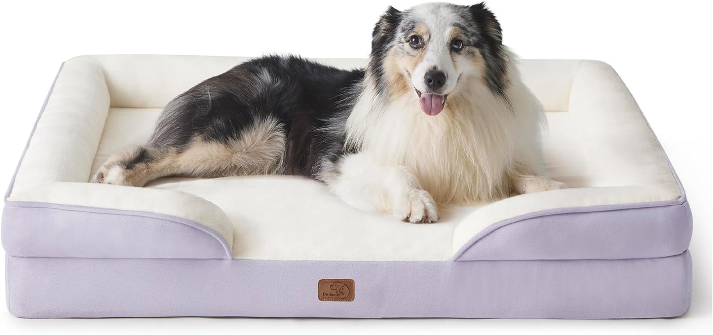 Orthopedic Dog Beds Large Sized Dog - Washable Large Dog Cat Bed Waterproof, Comfort Dogs Couch Sofa with Washable Removable Cover, Pet Bed with Nonskid Bottom, Grey, 35"