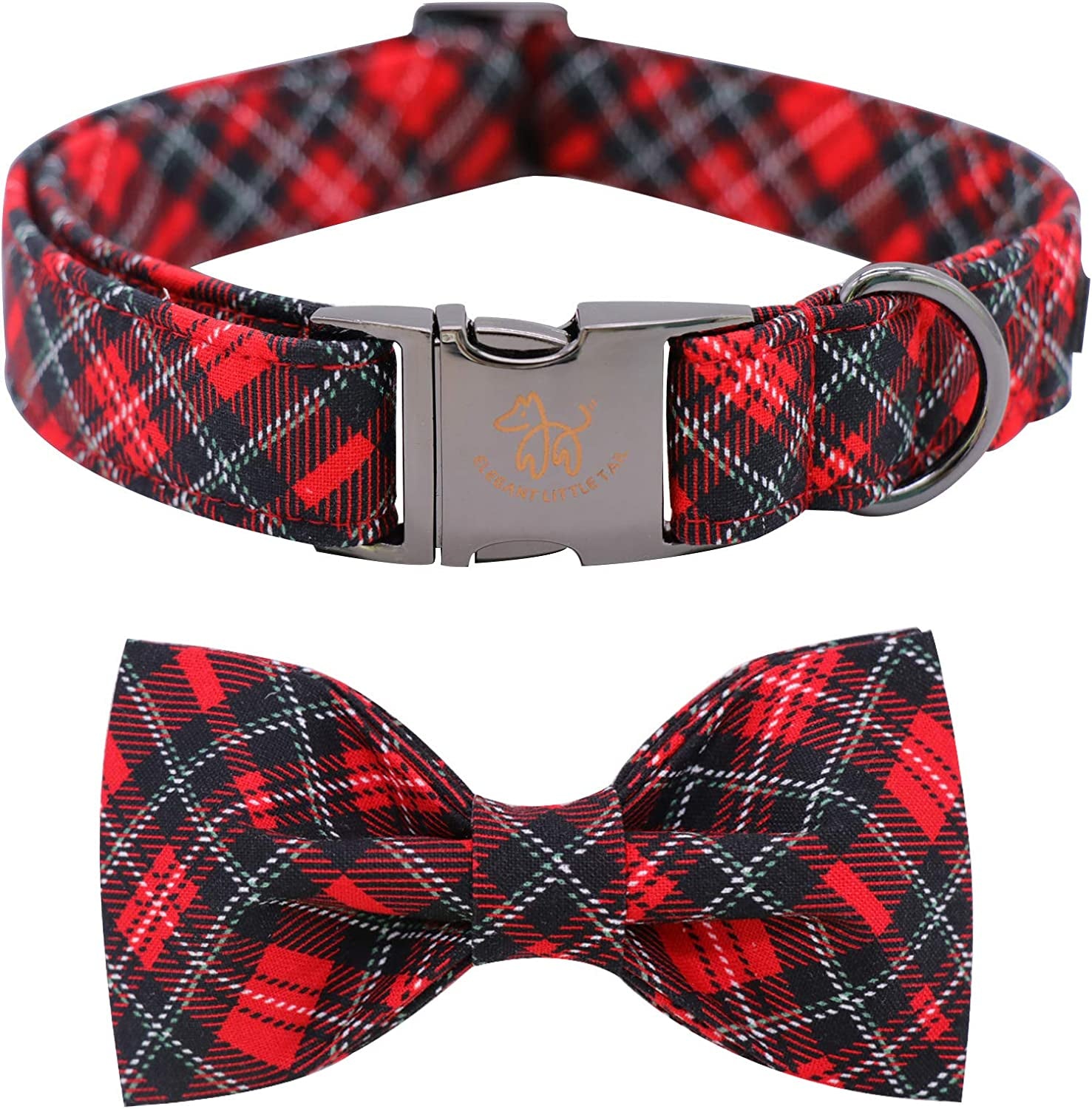 Chic Holiday Bowtie Dog Collar - Adjustable, Comfortable Pet Accessory for Small to Large Dogs