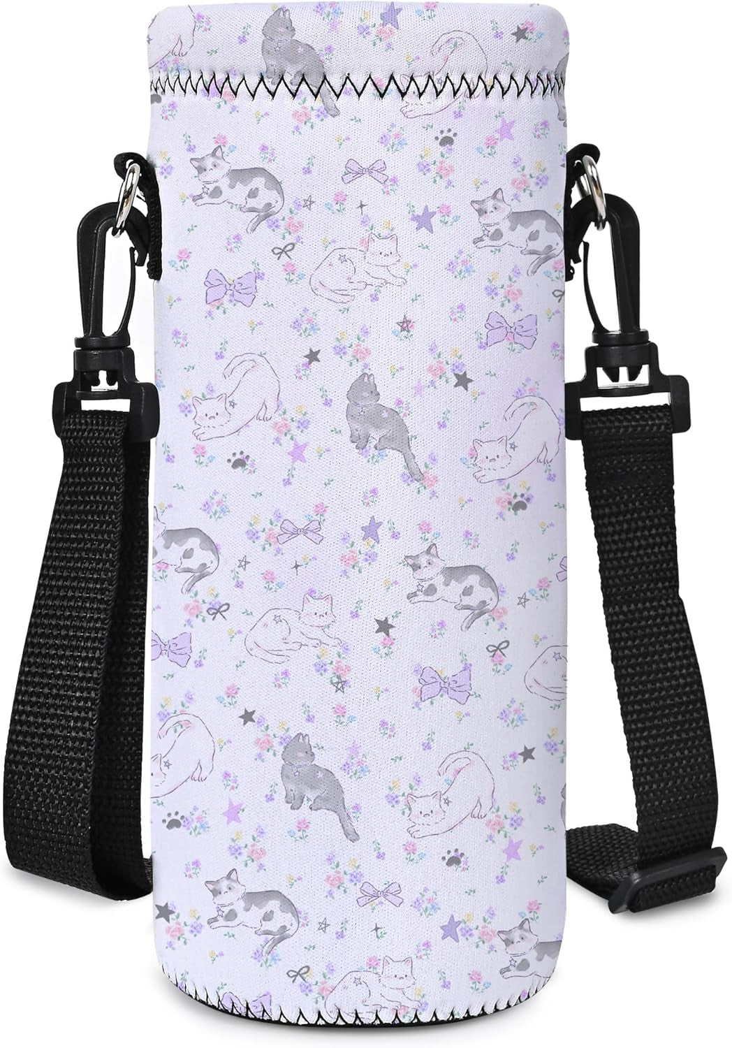 Insulated Water Bottle Sling Bag - Stylish Neoprene Crossbody Carrier for 500ml/17oz Bottles with Adjustable Shoulder Strap for Men & Women