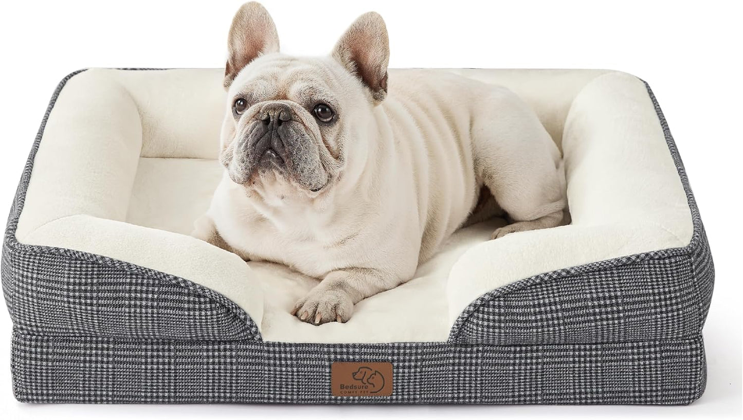 Orthopedic Dog Beds Large Sized Dog - Washable Large Dog Cat Bed Waterproof, Comfort Dogs Couch Sofa with Washable Removable Cover, Pet Bed with Nonskid Bottom, Grey, 35"